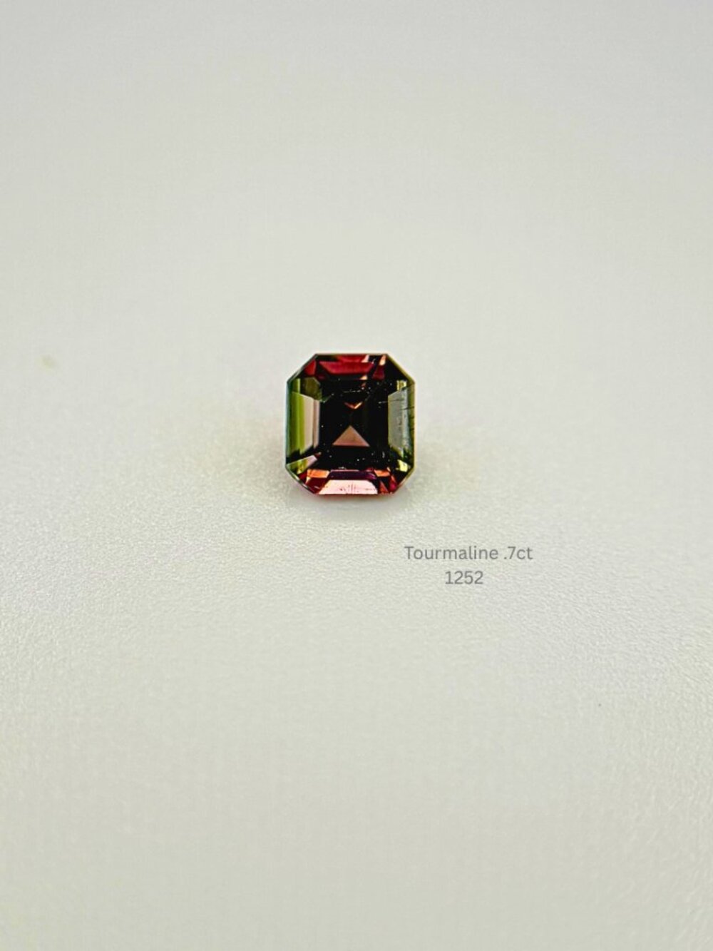 Natural 0.70ct Bi-Color Green Pink Tourmaline Emerald Cut Loose Gemstone